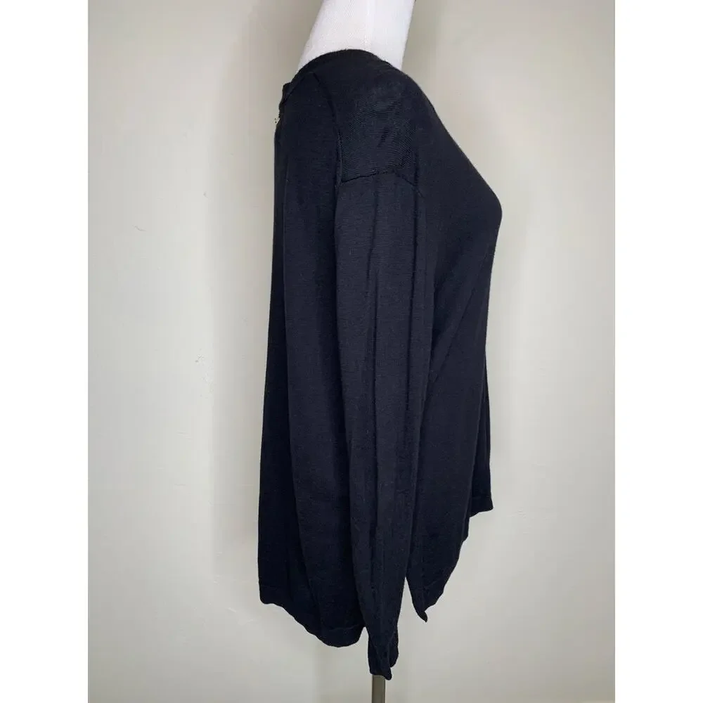 Michael Kors Black V Neck Light Weight Sweater Sz Small